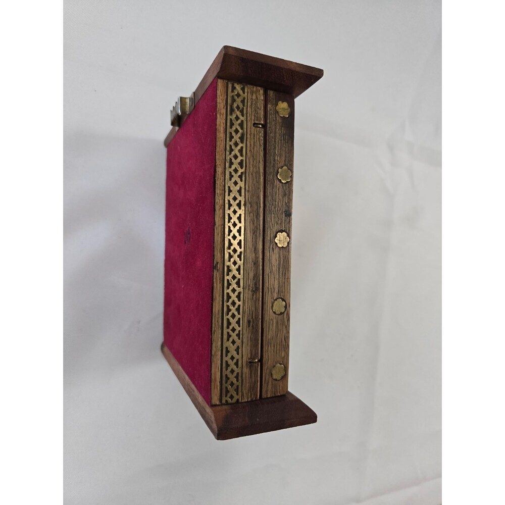 Indian Art Gemstone Painting Wooden Trinket Jewelry Box - Picture 4 of 4